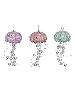 Gisela Graham Pastel Resin and Bead Jellyfish Tree Decoration